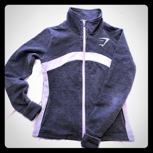 Gymshark womens xs fit zip long sleeve jacket grey